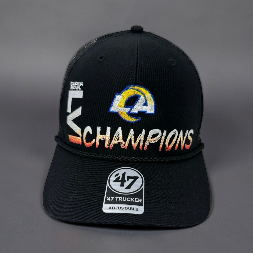 Los Angeles Rams Super Bowl LVI 56 Champions '47 Brand Trucker Hat Snapback NWT